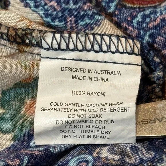 🌻 Abel The Label Anthropologie Ghandi Blue Floral Maxi Dress size Small - Picture 9 of 12